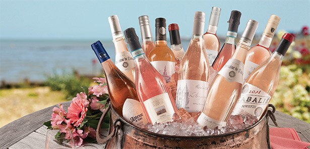 case of rose wine