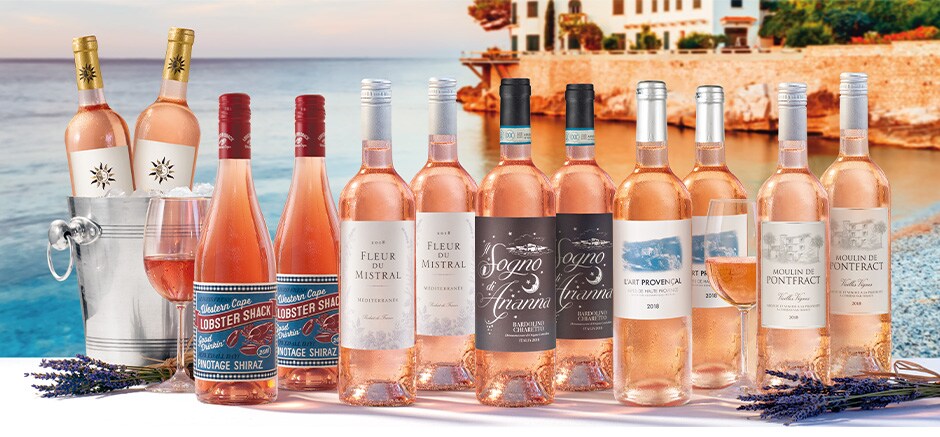 Case of rosé wine