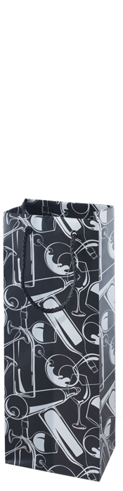 Wine Gift Bags (Black/Silver) Set of 4 