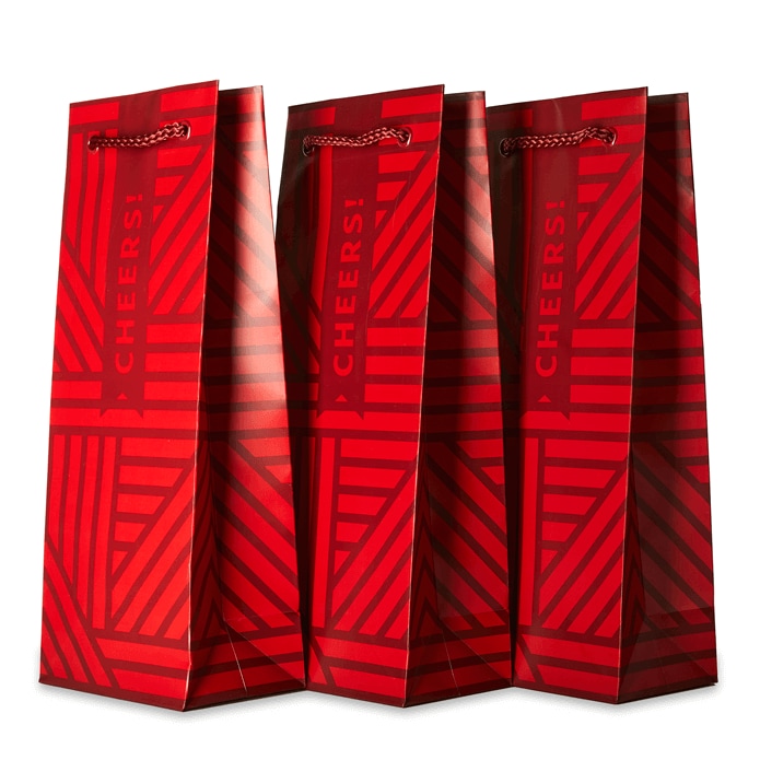 Holiday Wine Bag Set-Red 