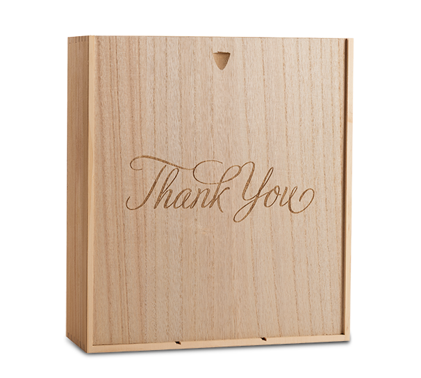 3-Bottle “Thank You” Wood Box 3-Bottle “Thank You” Wood Box