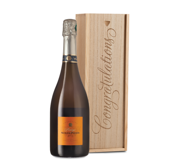 Champagne in "Congratulations" Wood Box