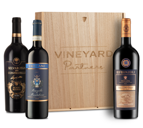 Fine Italian Reds Trio in Wood Box