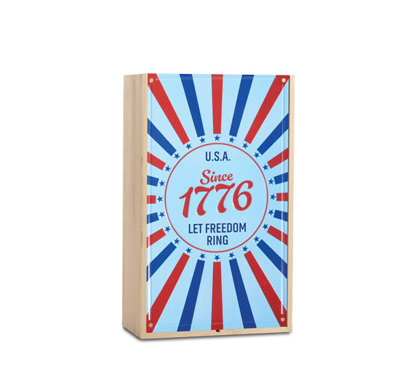 2 Bottle Wood Box with Tin Americana 2026