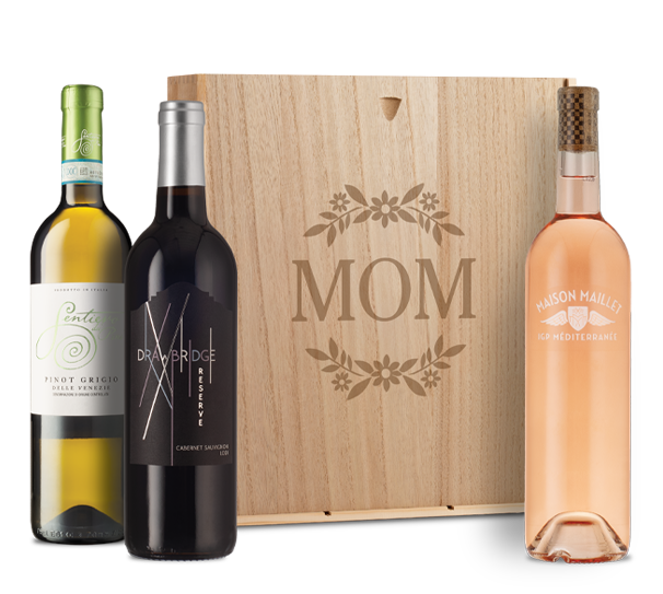 Mom's Favorite Wine Trio in Wood Case Mom's Favorite Wine Trio in Wood Case