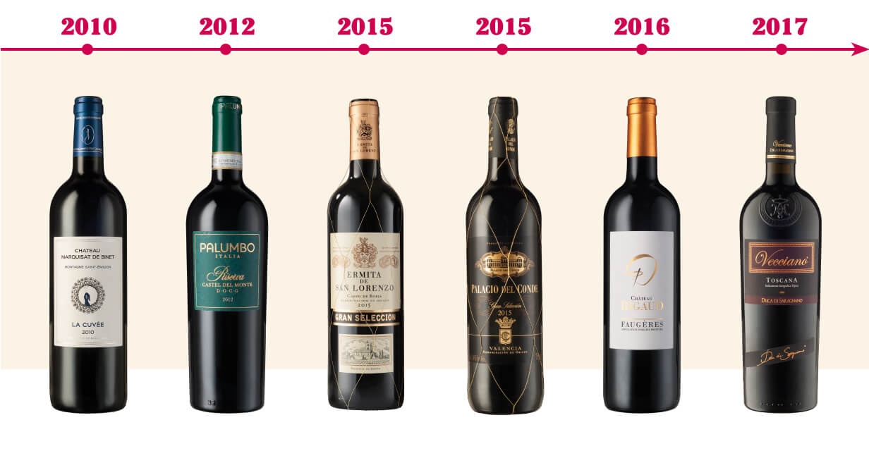 perfectly aged red wines