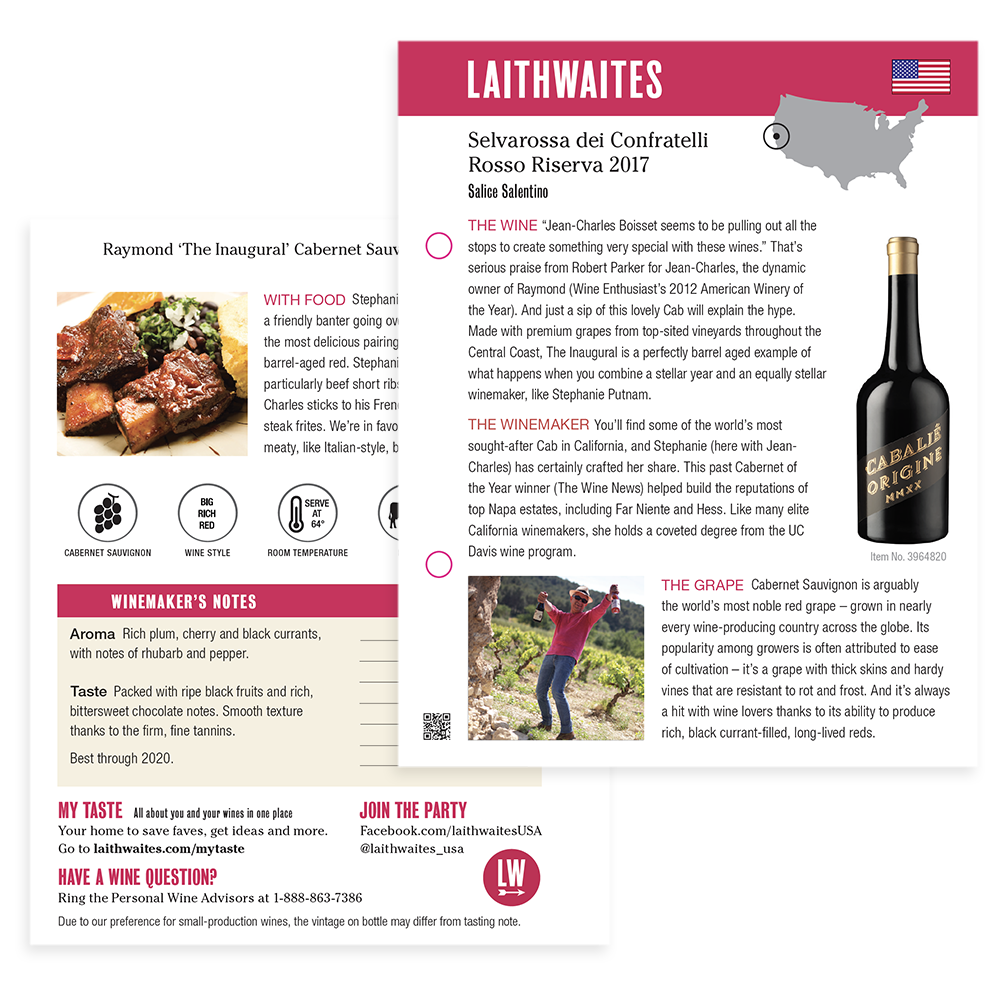 Example image of tasting notes